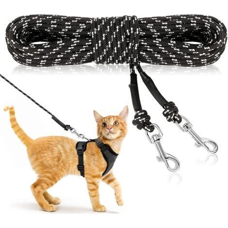 LAN 15 m/50 ft reflektierende lange Katzenleine / Starke und sichere Leine für Kätzchen, Welpen, Kaninchen und Kleintiere (1/5)