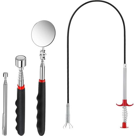Aimant Mecanique Auto, Pince Magnétiseur Outils, Aimant Télescopique, Miroir Télescopique, Télescopique et Flexible, Utilisé pour Ramasser de Petites Pièces, des Pièces Automobiles (1/5)
