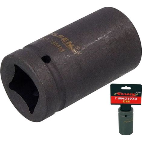 Neilsen 1" Drive Standard Deep Square Metric Single Impact Socket 33mm (1/2)