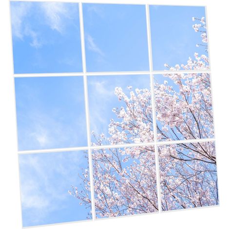 Pack de 9 Dalles LED Imprimées 60x60 cm - Motif Nuances Roses - Lumière Blanc Neutre 4000K - Panneaux Lumineux Plafond Bureau Salon Cuisine - Faciles à Installer