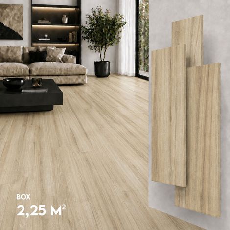 SPC Klick Hart Vinylboden, Wasserfest, Bodenbeläge, 4mm + 1mm Unterlage, Box 2,25 m² Leuven Laurel