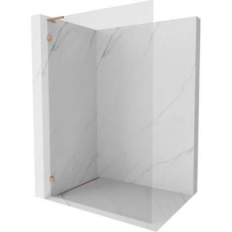 Mexen Lunar L Duschwand Walk-in links 120 x 200 cm, transparent 8 mm, gebürstetes Kupfer - 830L-120-000-65-00-L