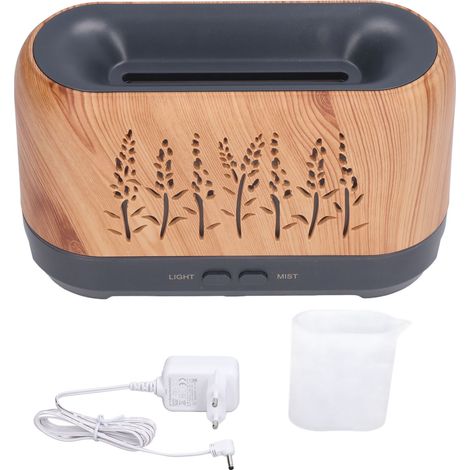 200-ml-Diffusor aus Holz für ätherische Öle mit Flammenlicht und geräuschlosem Betrieb – 100–240 V EU-Stecker (1/5)