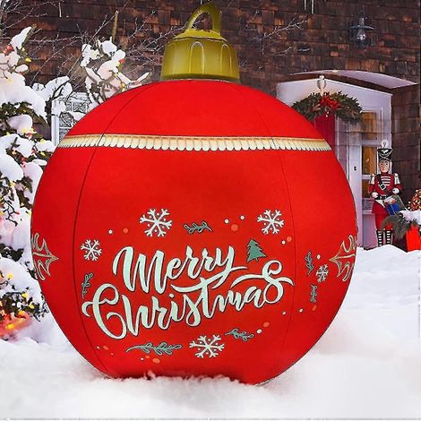 Boule de Noël gonflable lumineuse en PVC de 61 cm (24 pouces) avec un poids important pour une stabilité optimale dans le jardin, grande boule décorée d'extérieur avec lumière rechargeable, télécomman (1/5)