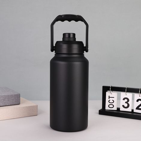 Gourde Isotherme 3L Acier Inox 316 Double Paroi Conservation 48h Froide Bec Large Poignée Robuste pour Sport Camping Voyage