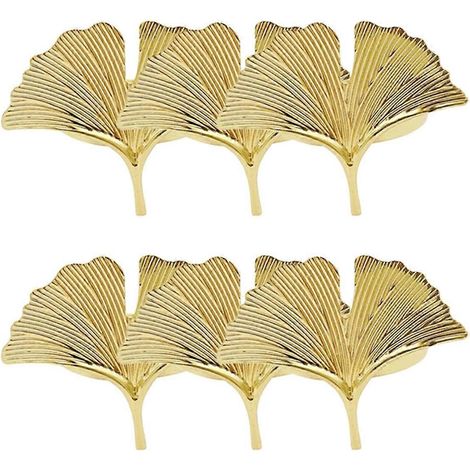 Lot de 6 anneaux de serviette Ginkgo biloba pouvant être utilisés pour un banquet de mariage. (1/5)