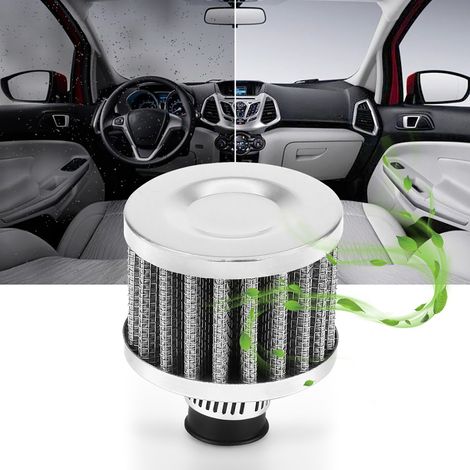 Universelles 12-mm-Kaltluftansaug-Luftfilterset für Autos, silberne Entlüftungsabdeckung (1/5)