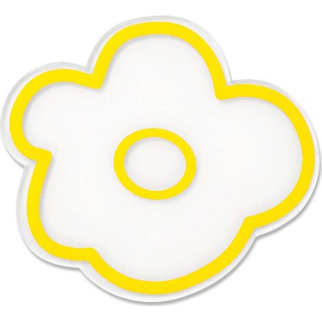 Sous-verre acrylique jaune en forme de fleur - Antidérapant, isolant thermique, décoratif pour table (1/5)
