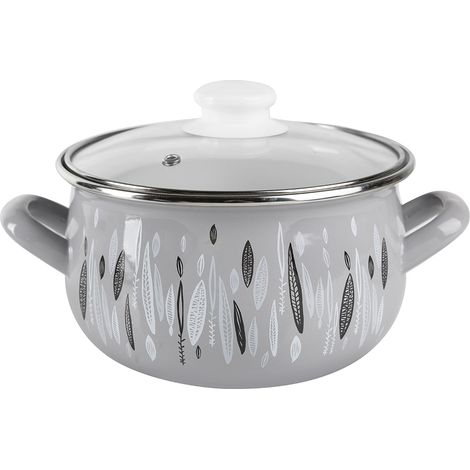 VASO SMALTATO PYZA AUTUNNO 24CM 5.6L Z/P GRIGIO (1/3)