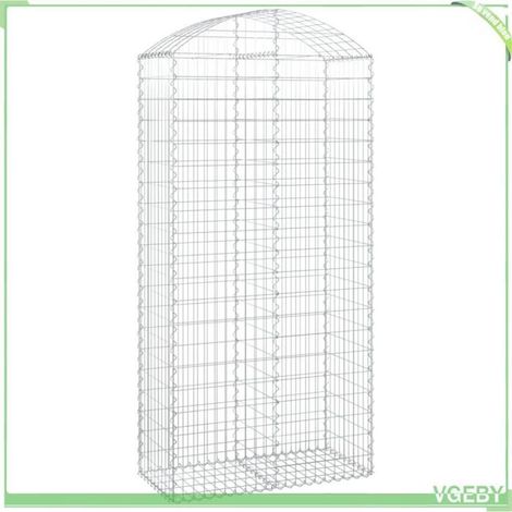 Panier de gabion arqué - FAFEICY - 153440 - 100x50x200/220 cm - Fer galvanisé - Fil 3,5 mm (1/4)
