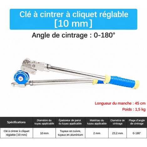 Cintreuse manuelle de tubes 10 mm cuivre aluminium inox 180° acier inoxydable 10 10 × 10 × 10 cm 1 g – Livraison gratuite