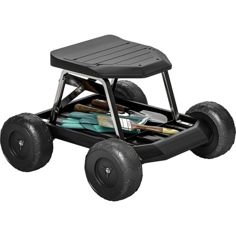 Banc de jardin, design mobile, plateau à outils pour l'organisation, noir (1/2)