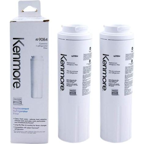 Filtres à eau Lot de 2 – Charbon actif de noix de coco, compatibles Kenmore 9084 / Filter 4 / 9006 / 469006, durée 6 mois