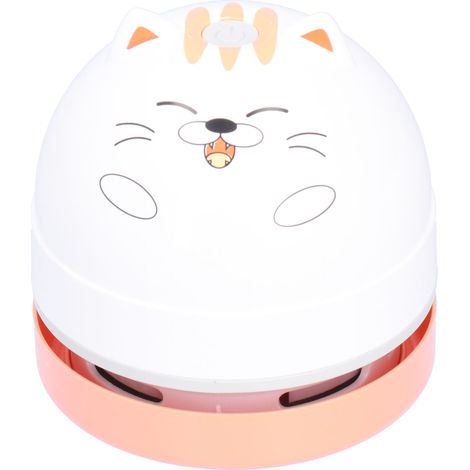 Aspirateur de bureau miniature rechargeable par USB avec motif chat mignon, idéal pour les enfants. (1/5)