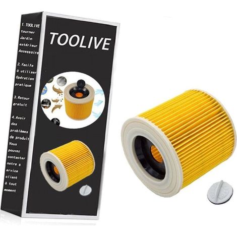 Lot de 2 filtres de rechange pour aspirateur Kärcher WD3 Premium WD2 WD3 WD 3 MV3 WD 3P pour Kärcher 6.414-552.0, 6.414-772.0, 6.414-547.0- (1/4)