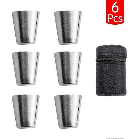 Edelstahl-Schnapsgläser, 6er-Set unzerbrechliche Schnapsgläser, Metall-Schnapsgläser, Metallbecher, Taschen-Schnapsgläser (1/5)