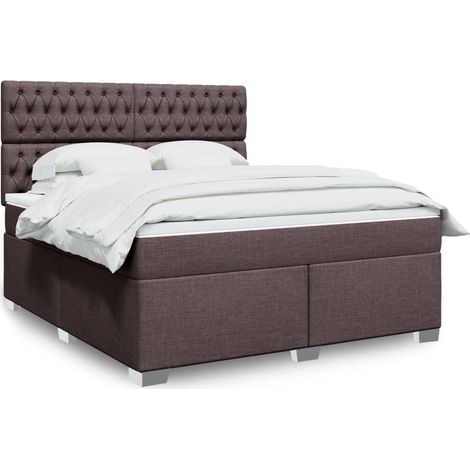 Boxspringbett mit Matratze Dunkelbraun 180x200 cm Stoff (1/5)
