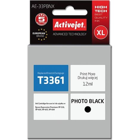 Activejet AE-33PBNX - Tinte für Epson, 33XL-Ersatz, schwarzes Pigment