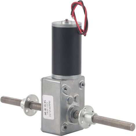 Moteur réducteur à vis sans fin avec arbres coaxiaux gauche et droit, filetage M8, bride, rapport de réduction type 200/1280. (1/5)