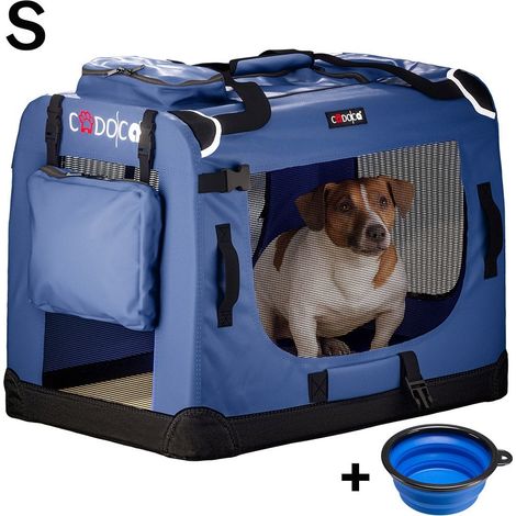 Transportin para perros plegable de tela azul marino pequeno 50 x 34 x 36 cm 223009667 (1/5)