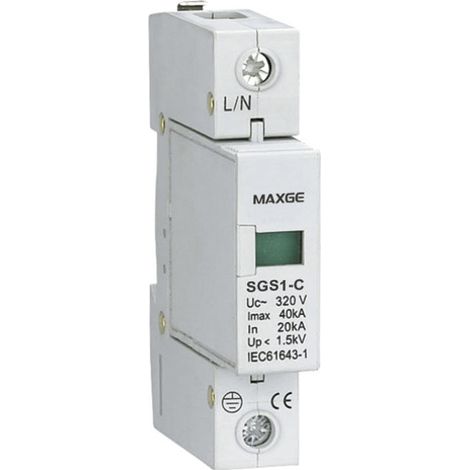Protector Sobretensiones Transitorias  Industrial MAXGE Clase II-40kA-20kA 1P