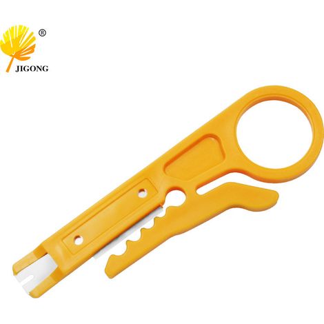 Petite pince à dénuder jaune, outil de dénudage de fils, pince à dénuder simple, pince à sertir pour fils et câbles réseau (1/5)