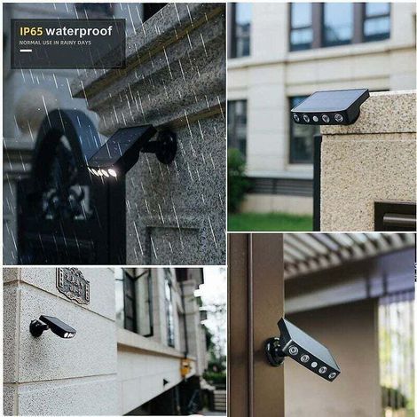 Lot de 2 appliques solaires extérieures détecteur mouvement – IP65 – Éclairage 360° – 1200mAh – Idéal pour mur de soutènement, pilastre ou muret (1/5)
