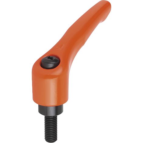Klipp Klemmhebel (Klemmgriff) mit Gewindestift Spannhebel M 10 x 60 mm orange