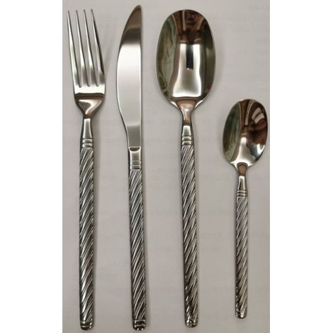 Ménagère Chiara 24 pièce(s) argent L27,5xp16,5xH6,5cm - Atmosphera créateur d'intérieur (1/5)