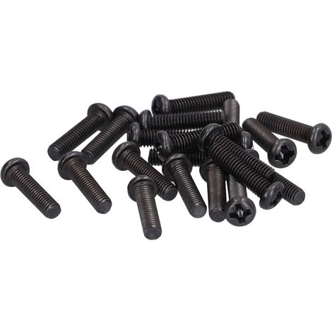 Vis M3x12 x50 - DIN 7985 acier tête cylindrique bombée, filetage complet, zingage noir, boulonnerie fixation, lot de 50 pièces. (1/5)