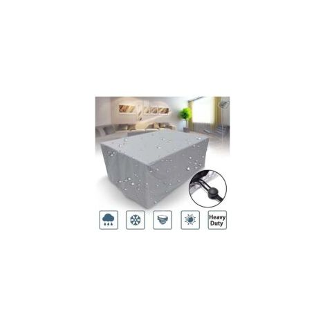 Funda protectora para muebles de jardín, 140 x 140 x 90 cm, tejido Oxford, impermeable, con cordón ajustable, para mesa de jardín - Crezuo (1/4)