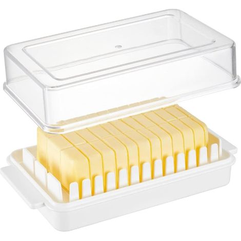 Tranchisseur de beurre, porte-pain portable, 16,5 x 9,5 x 5 cm (blanc) (1/5)