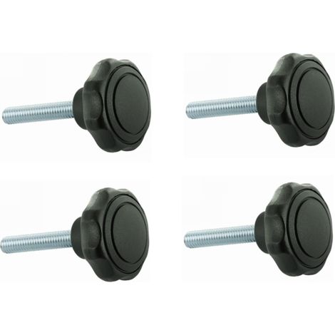 Cyclingcolors – Lot de 4 vis bouton M8 x 50 – Tête plastique – Tige en acier galvanisé – Pour équipements agricoles – Vissage rapide en série