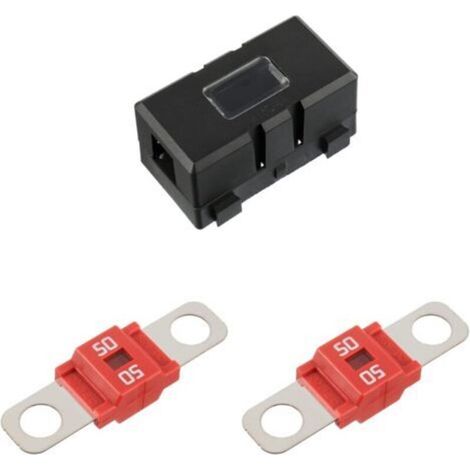 ANS Porte-fusible de voiture et 2 fusibles Midi boulonnés à courant élevé pour voitures, camions, véhicules (50 A Ampères) (1/4)