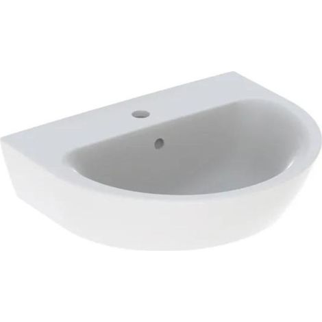 Lavabo suspendu Geberit Renova 1 trou robinet – Trop-plein visible – Dimensions 550 x 188 x 450mm – Conception optimisée pour écoulement (1/3)