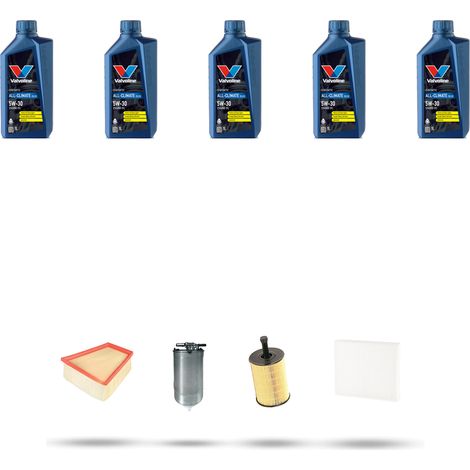Kit tagliando 4 FILTRI e 5L OLIO compatibile con Vw POLO IV (9N) 1.9 SDI 47kw Dal 2002 al 2009 (1/5)