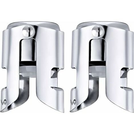 Lot de 2 bouchons à champagne avec acier inoxydable - Pour champagne, cava, prosecco et vin mousseux - Bouchon compact pour bouteille de champagne (1/5)