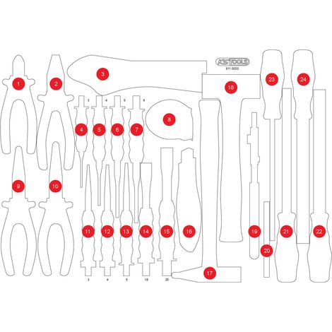 KS TOOLS Insert en mousse vide pour 811.0033 ( 811.0033-97 )
