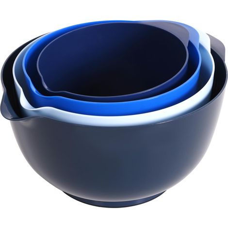 Lot de 4 bols mélangeurs en plastique sans BPA Bleu (1/5)