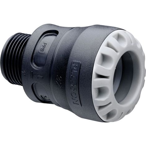 Raccord droit encliquetable PE Ø40 - Mâle 2" (50/60) - Série 1 - Plasson (1/2)