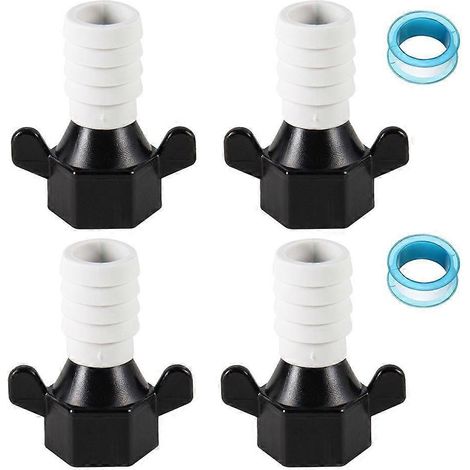 Adaptateur droit pivotant 1/2 pouce x 14 NPT x 1/2 pouce à embout cannelé, raccords de pompe à eau pour VR avec robinet d'étanchéité. (1/5)