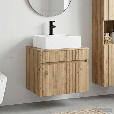 vidaXL Set di mobili per il bagno Rovere Artigianale (1/5)