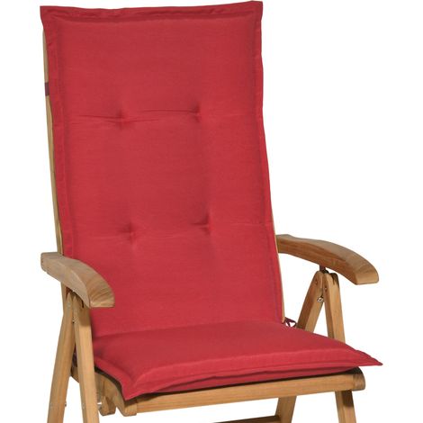 Beautissu Cuscino per Sedia a Sdraio Loft HL Resistente e Comodo Anche per sedie reclinabili, spiaggine e poltrone Rosso