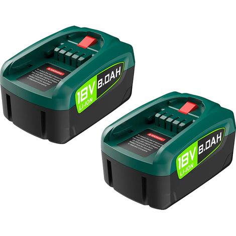 Batteria di ricambio, 8000 mAh, compatibile con utensili elettrici, 2 batterie da 8000 mAh, 18 V (1/2)