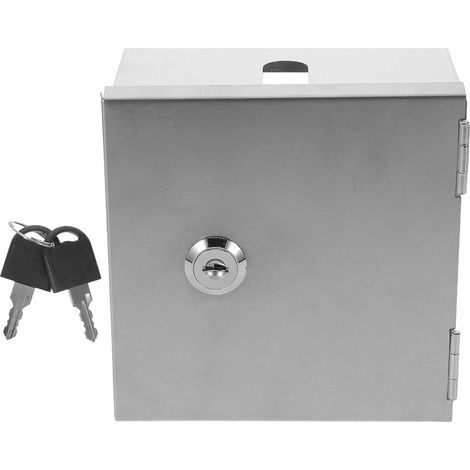 Boîtier de Protection de Prise Verrouillable pour Bâtiments Commerciaux et Installations Publiques en Acier Inoxydable Argenté, Résistant aux Chocs et Antieffraction (1/5)