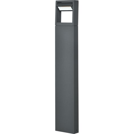 Lampe de jardin, balise lumineuse, lampadaire à LED, résistante aux intempéries, 16 cm x 5 cm x 90 cm, gris foncé