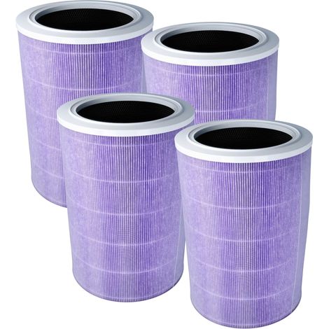 vhbw 4x HEPA Filter kompatibel mit Doctor-San X3, X2 Luftreiniger - Ersatz-Filter mit integriertem Aktivkohle-Filter, antibakteriell