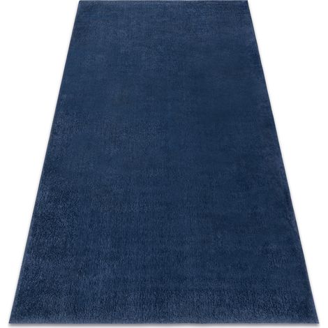 Tapis de lavage moderne LINDO bleu foncé, antidérapant, shaggy blue 140x190 cm
