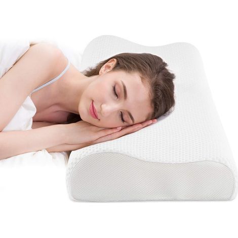 Oreiller ergonomique, oreiller à mémoire de forme, oreiller cervical orthopédique — Housse amovible et lavable (1/5)