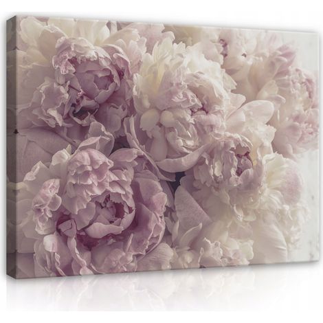 Peinture Murale sur toile fleurs pivoines pour chambre salon moderne 40x30 (1/3)